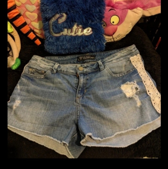 Guess Pants - Women's Denim Blue Jeans Shorts Distressed Fashion Beach Party Emo Retro